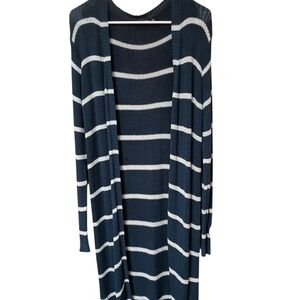 Doe & Rae Striped Navy and Cream Cardigan